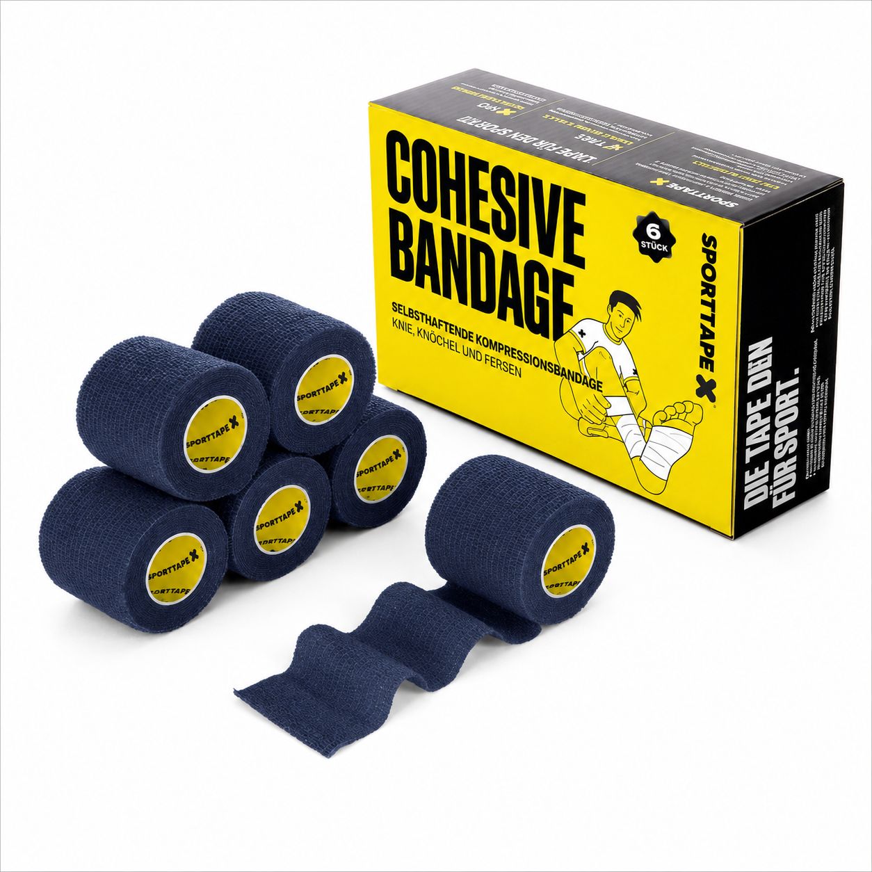 SPORTTAPE Bendaggio Autoadesivo - 5 cm x 4,5 m Blu Navy