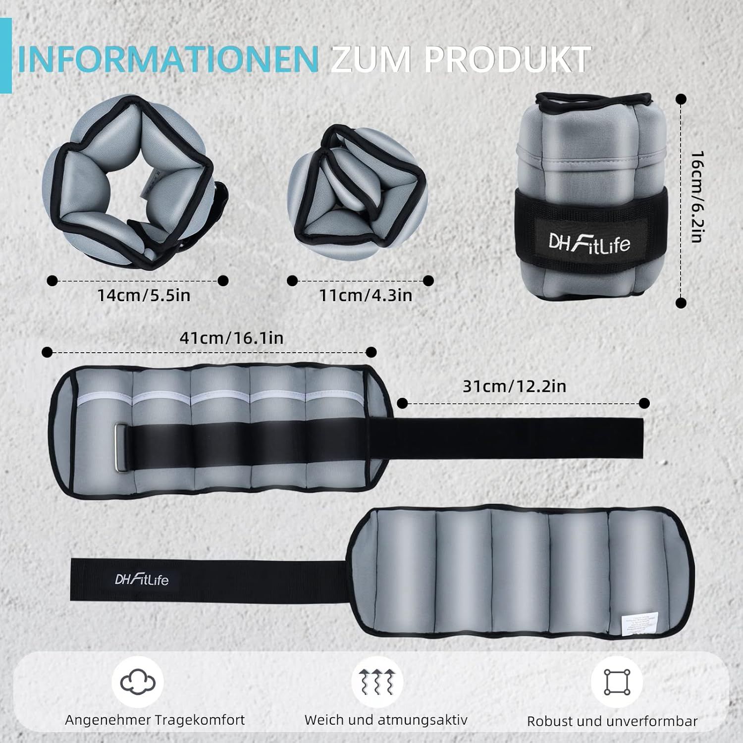 DH FitLife Verstellbare Fußgelenk Gewichtsmanschetten