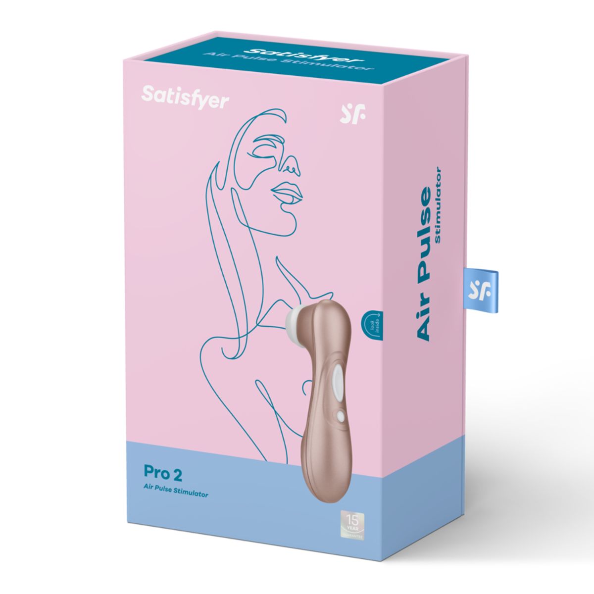 Confezione del prodotto. Scatola rosa con immagine del prodotto e scritta. Nome del prodotto e logo.