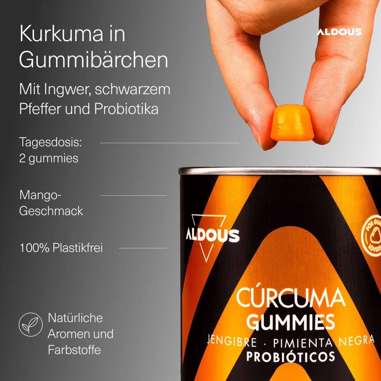 Aldous Kurkuma mit Ingwer Gummibärchen