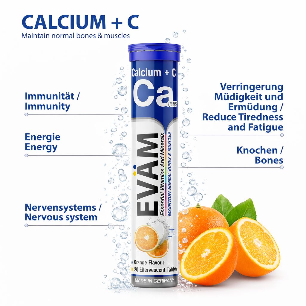 EVÄM Calcium + Vitamin C Brausetabletten - 2 Set