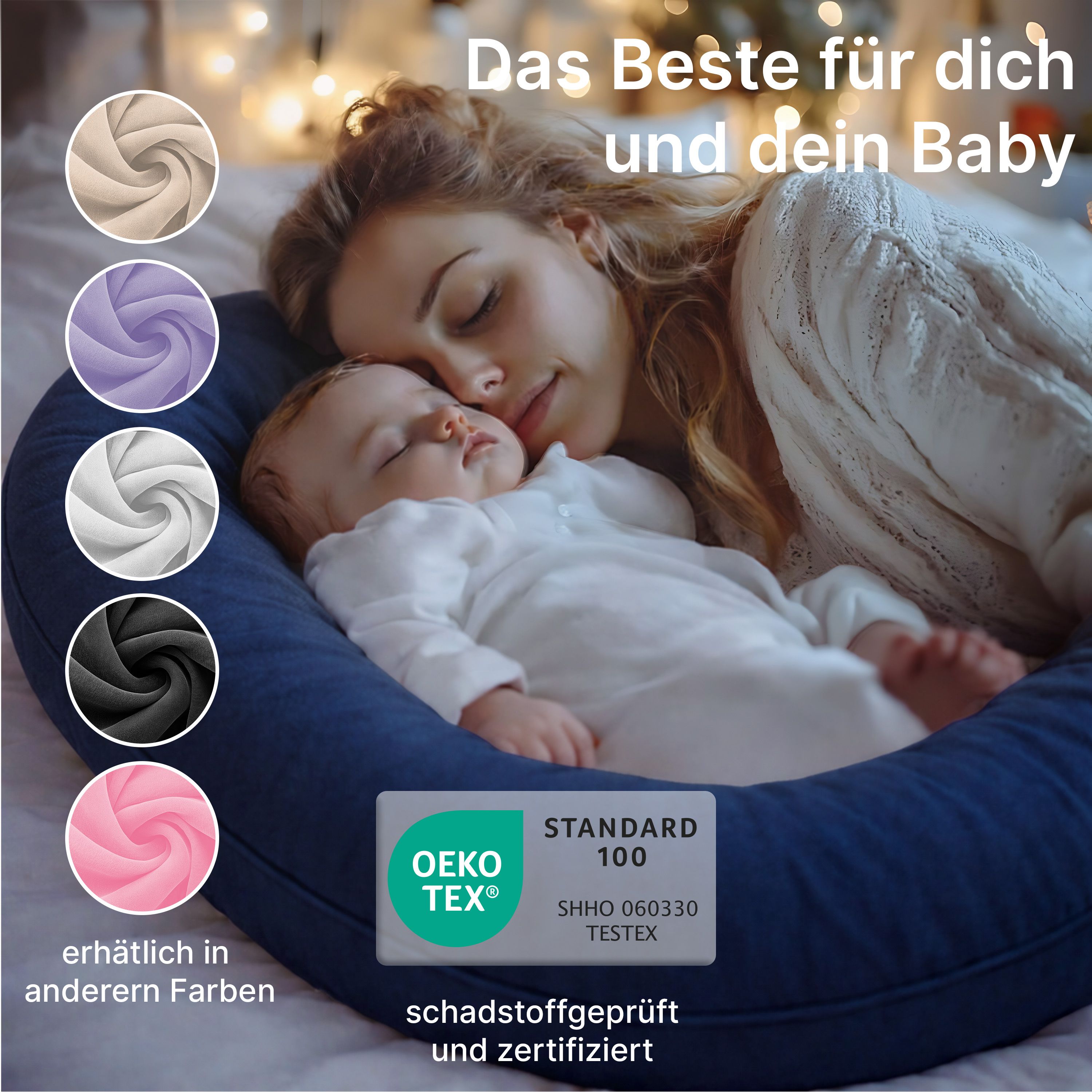 Multifunktions-Körperkissen mit Schlafmaske, Blau