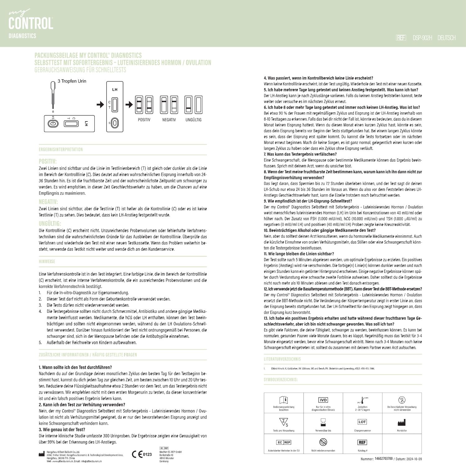 my Control® Diagnostics Selbsttest mit Sofortergebnis LH/Ovulation