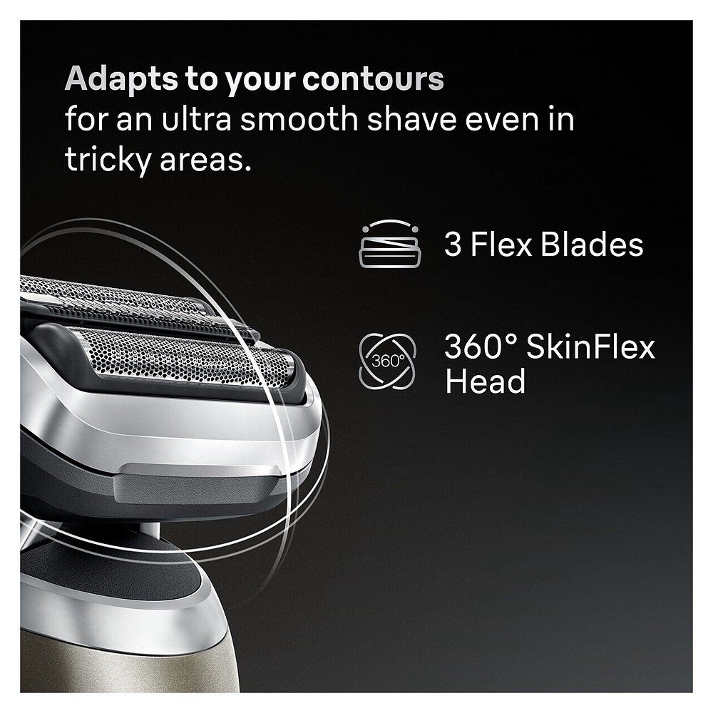 Braun Rasierer Series 7 72-C1200s: 3 flexible Klingen, 360° SkinFlex Kopf für Konturen.