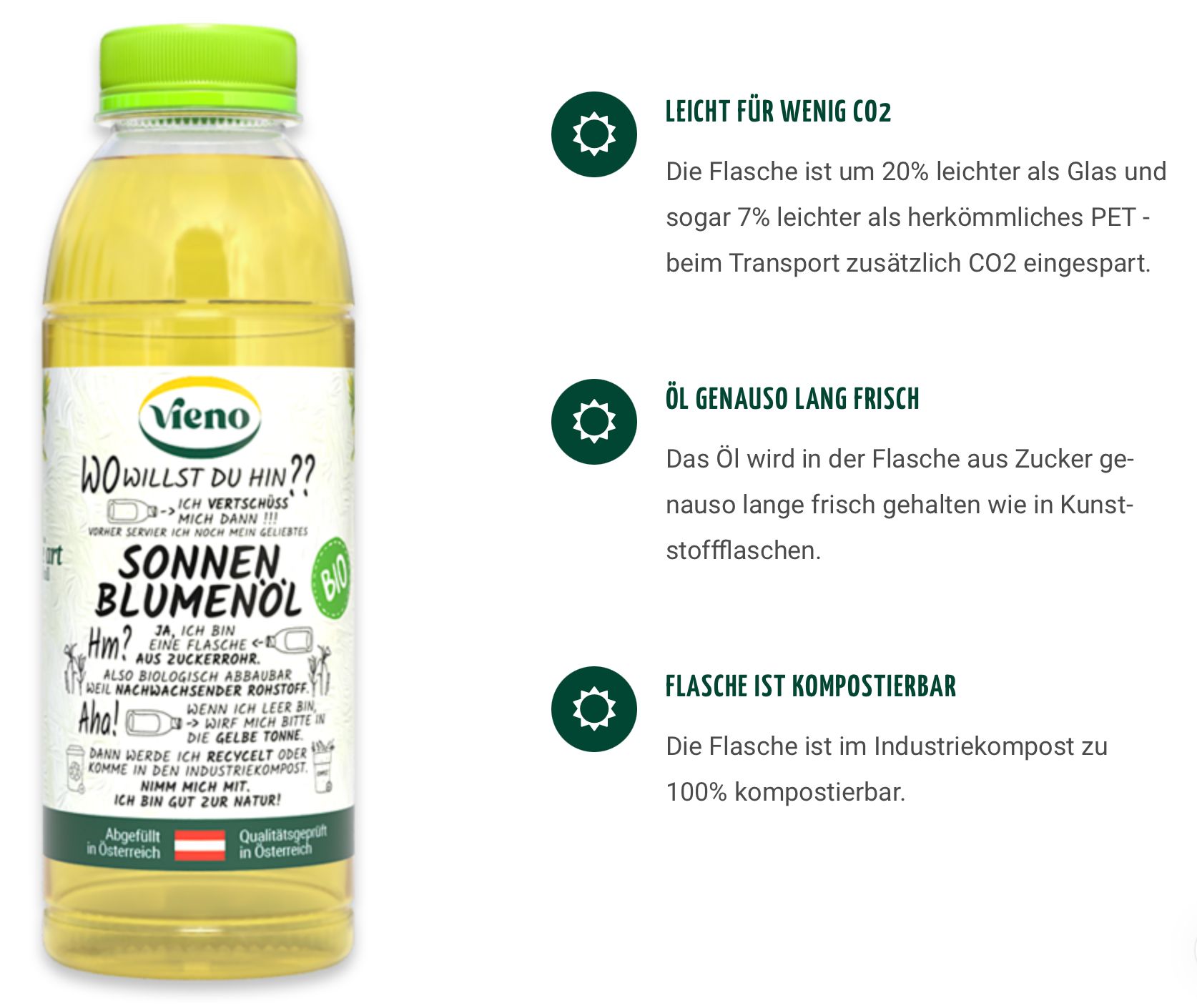 Vieno Bio Sonnenblumenöl 500 ml Öl