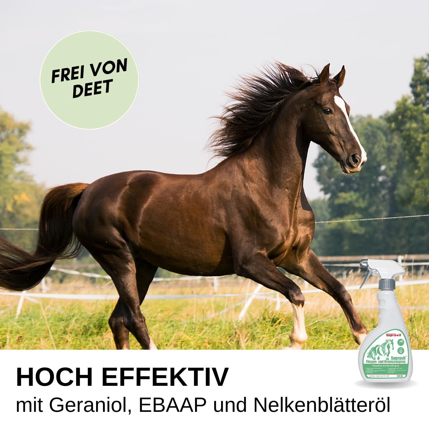Supravit Bremsen & Fliegenspray Pferd | Effektiver Insektenschutz