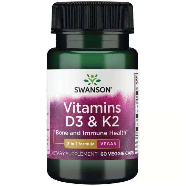 Swanson Vitamine D3 2000 IE & K2 75 mcg 60 Pc