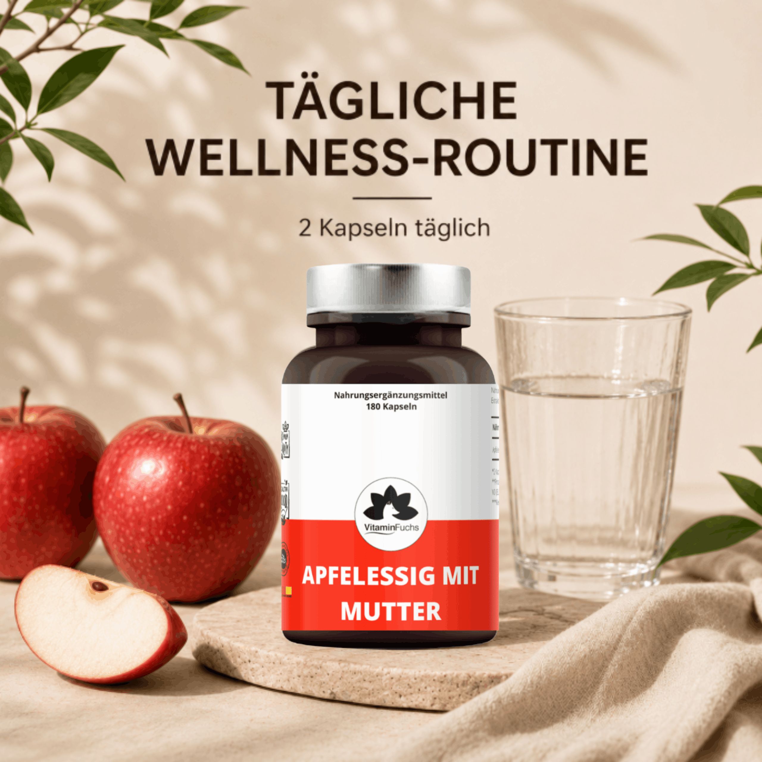 Apfelessig Kapseln mit Mutter - apple vinegar cider with mother - VitaminFuchs