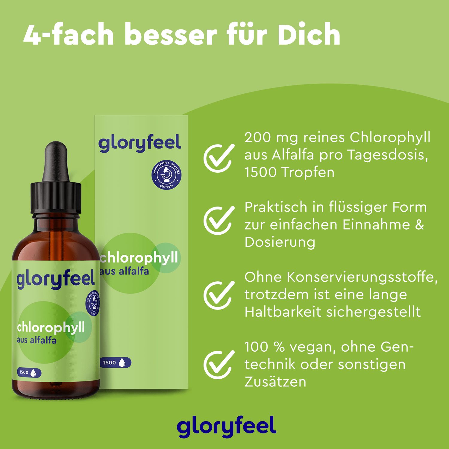 gloryfeel® Chlorophyll Tropfen Nature 50 ml zum Einnehmen