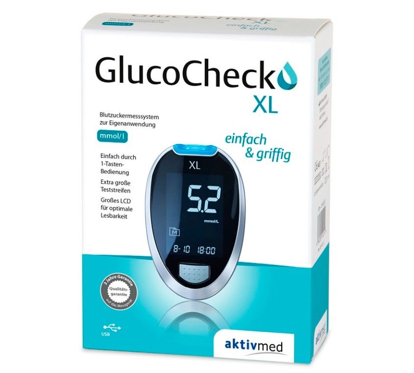 GlucoCheck XL Messgerät [mmol/L] zur Kontrolle des Blutzuckers bei Diabetes mell