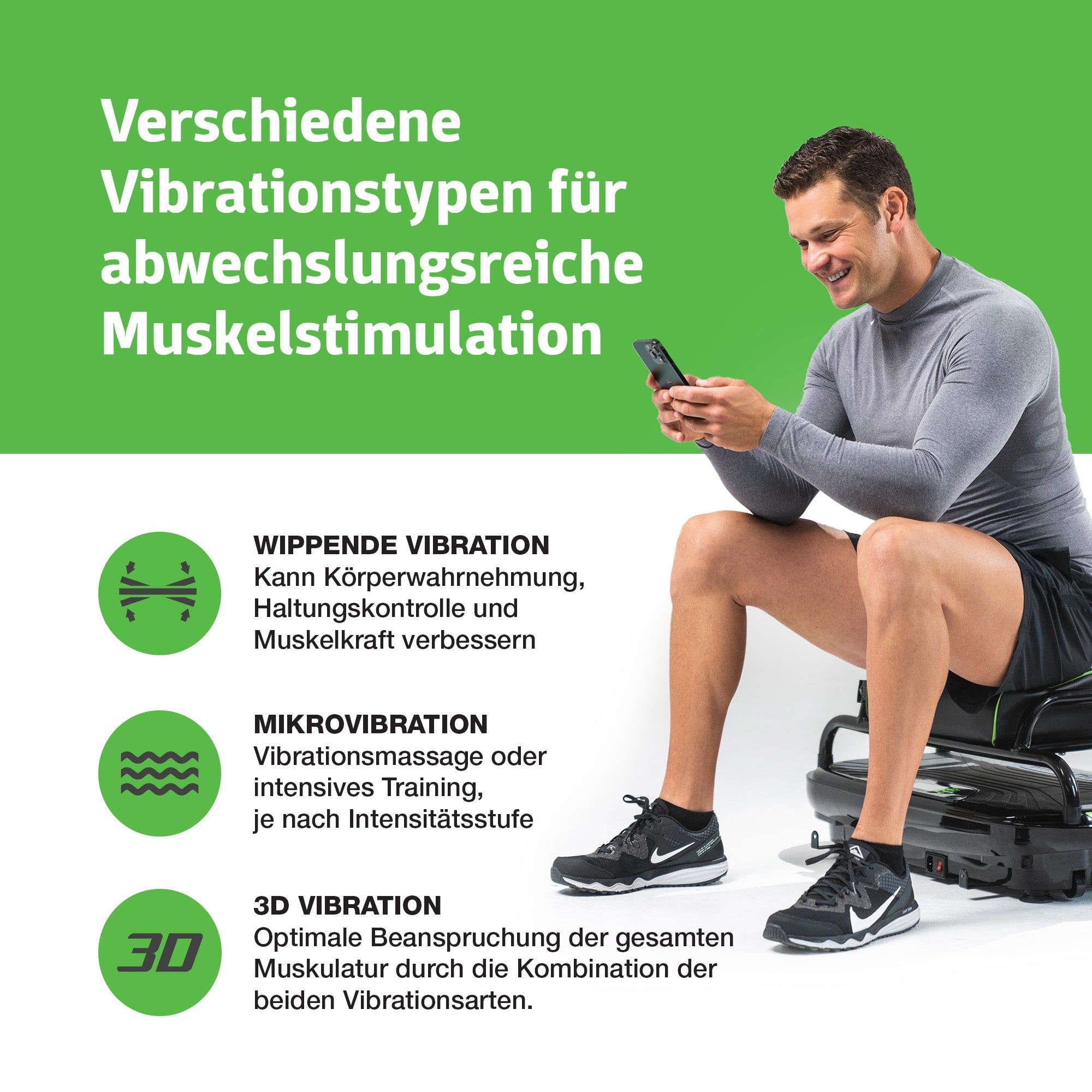 Donnerberg Vibrationsplatte Sport mit Sportsitz