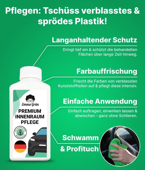 Emma Grün® Auto Innenreinigung Set mit Reiniger & Pflege