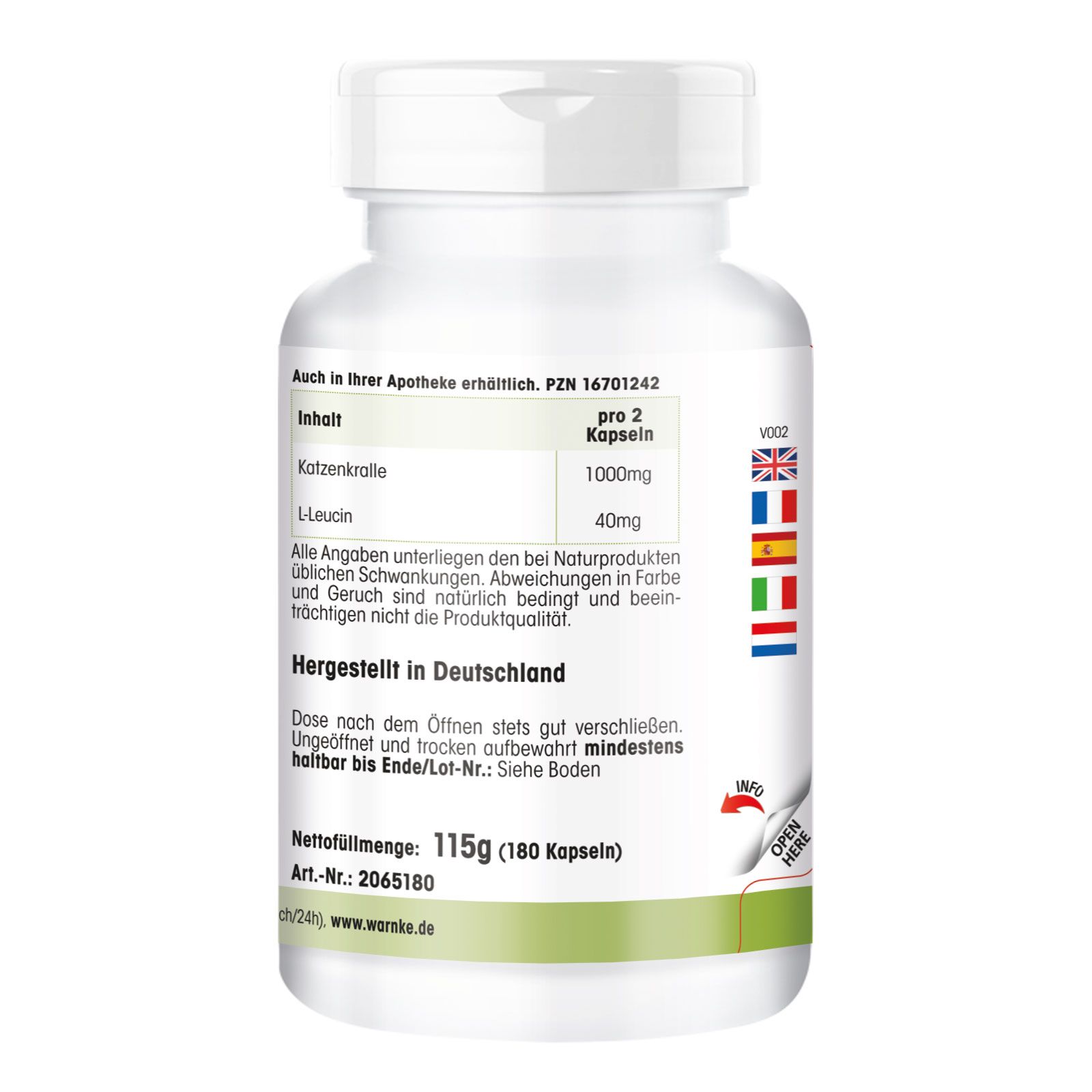 Warnke Vitalstoffe | Katzenkralle Kapseln 500mg