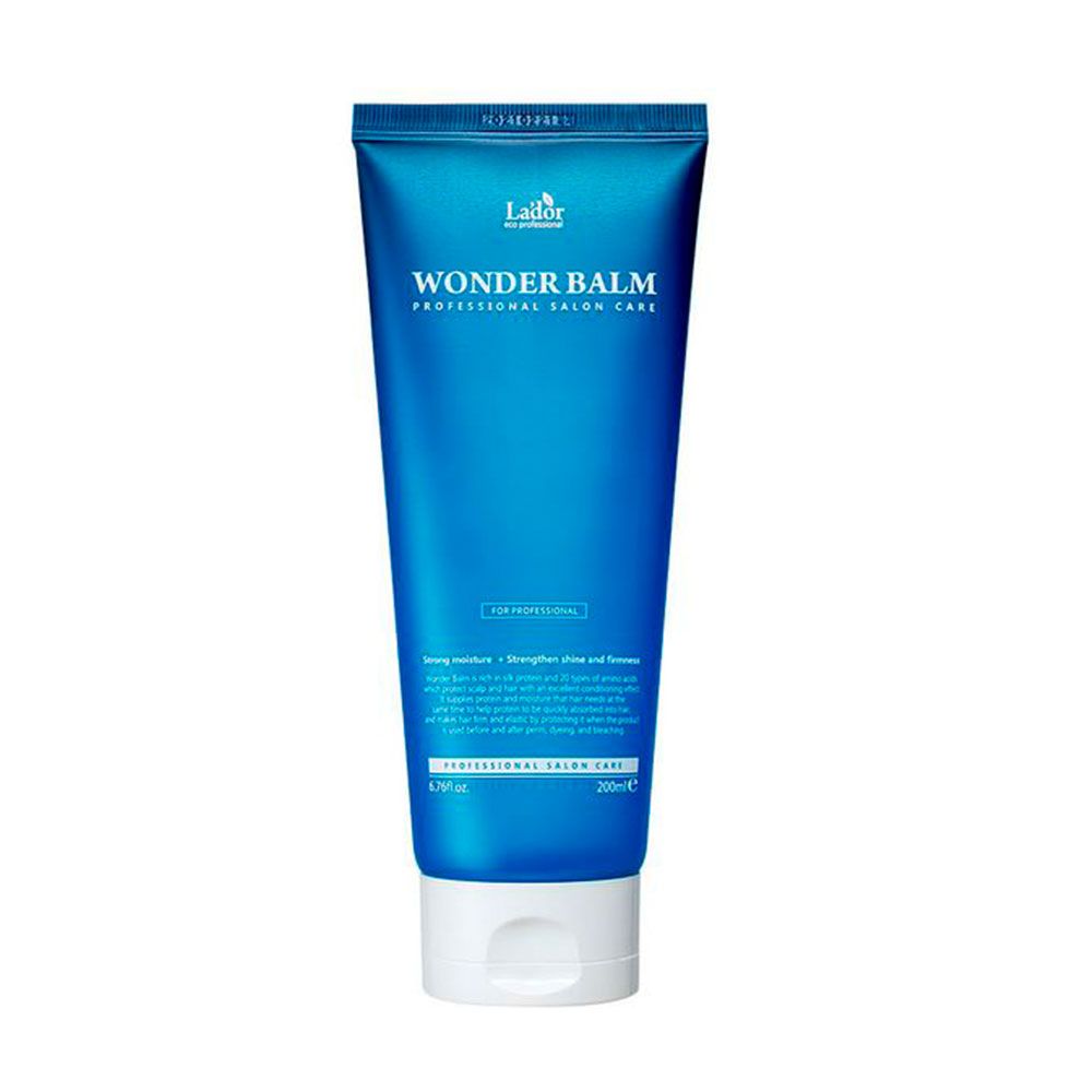 LADOR Wonder Balm Tube, blau, 200 ml. Professionelle Haarpflege für Glanz und Geschmeidigkeit.