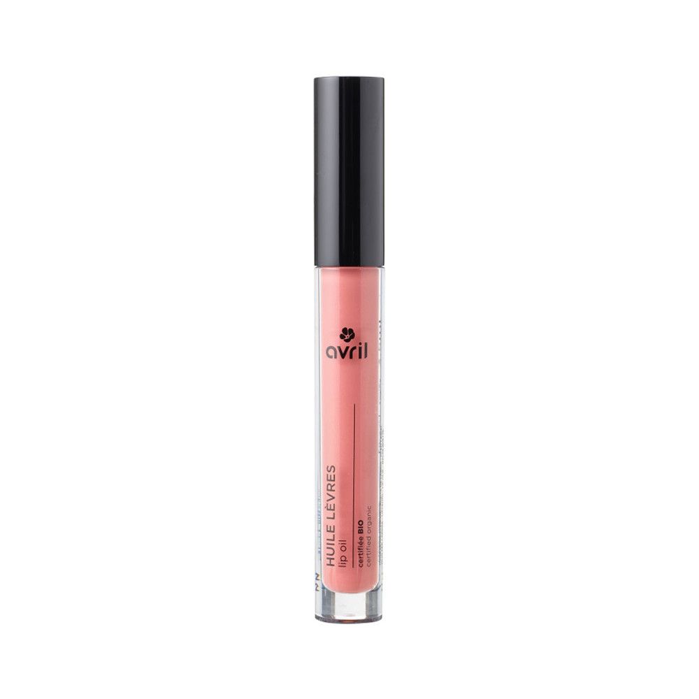 Lippenöl-Tube mit schwarzem Deckel. Aufschrift: Avril, Huile Lèvres, Certifié Bio.