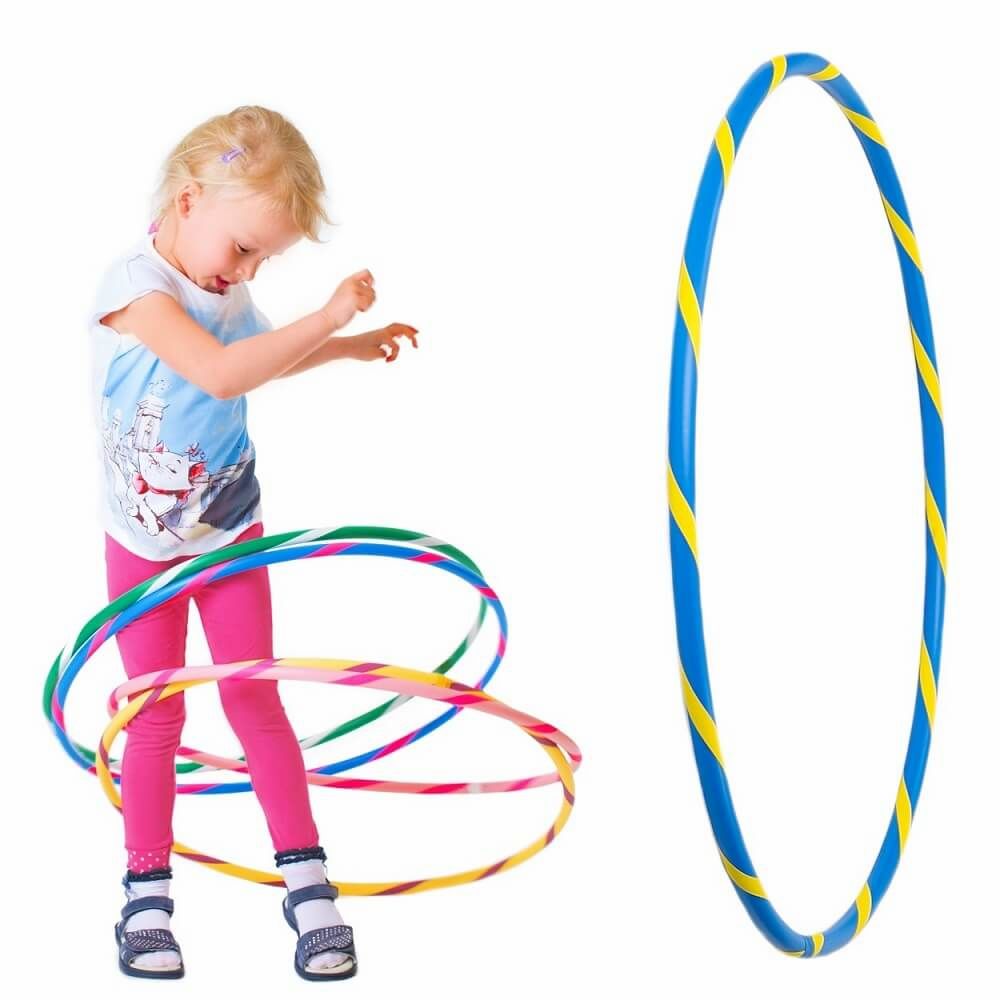Hoopomania Kinder-Hula-Hoop mit Grip-Tape | Ø 70 cm Blau-Gelb 1 St