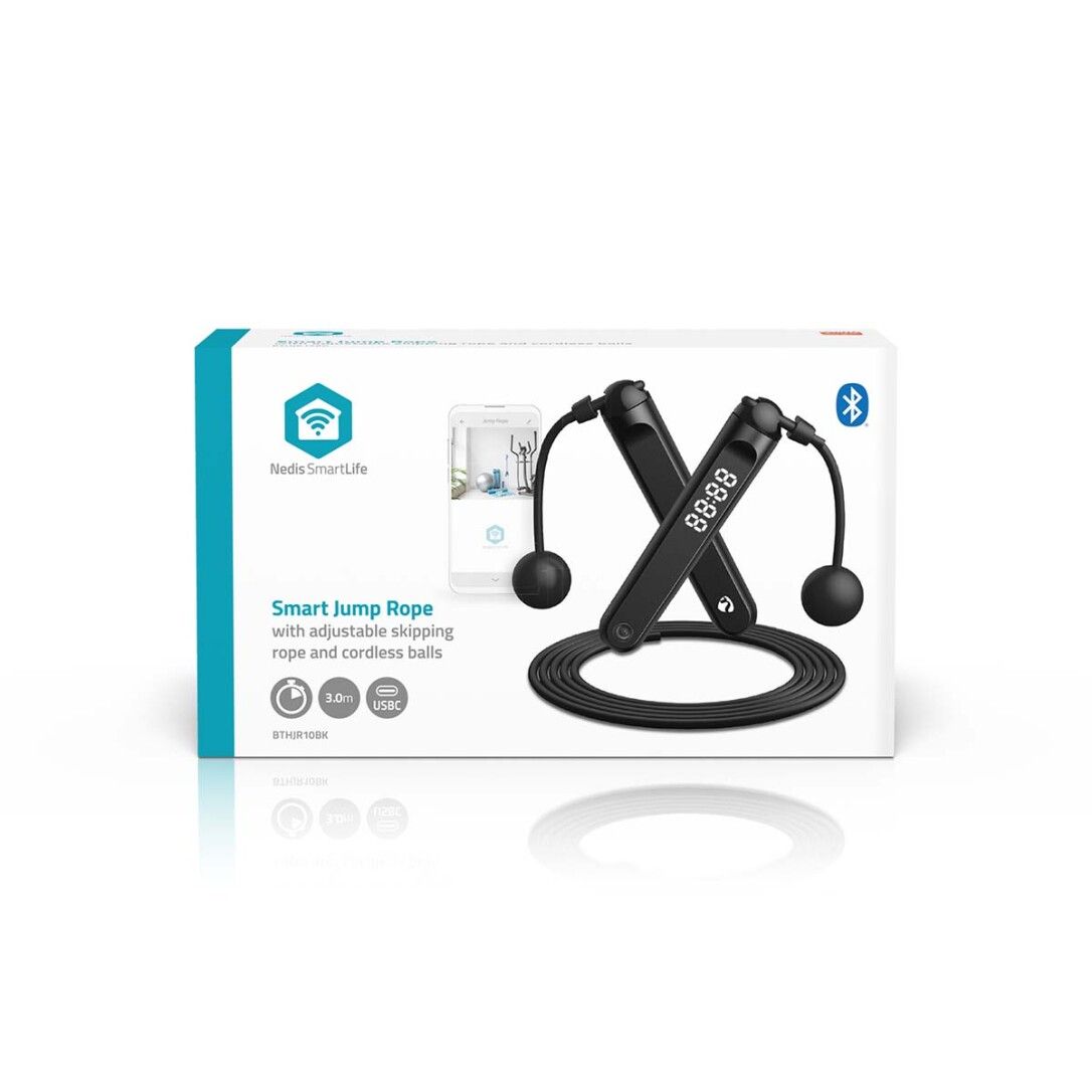 Nedis SmartLife Outdoor-Sport / Sprungseil / Bluetooth® / Dual Hall sensor / LED-Anzeige / PVC / 3.