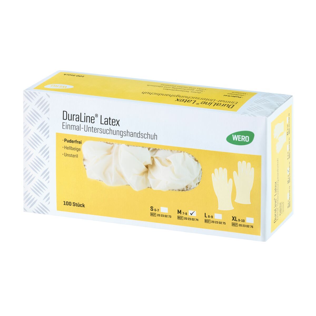 Wero DuraLine® Latex Einmalhandschuh, Gr. XL 100 St