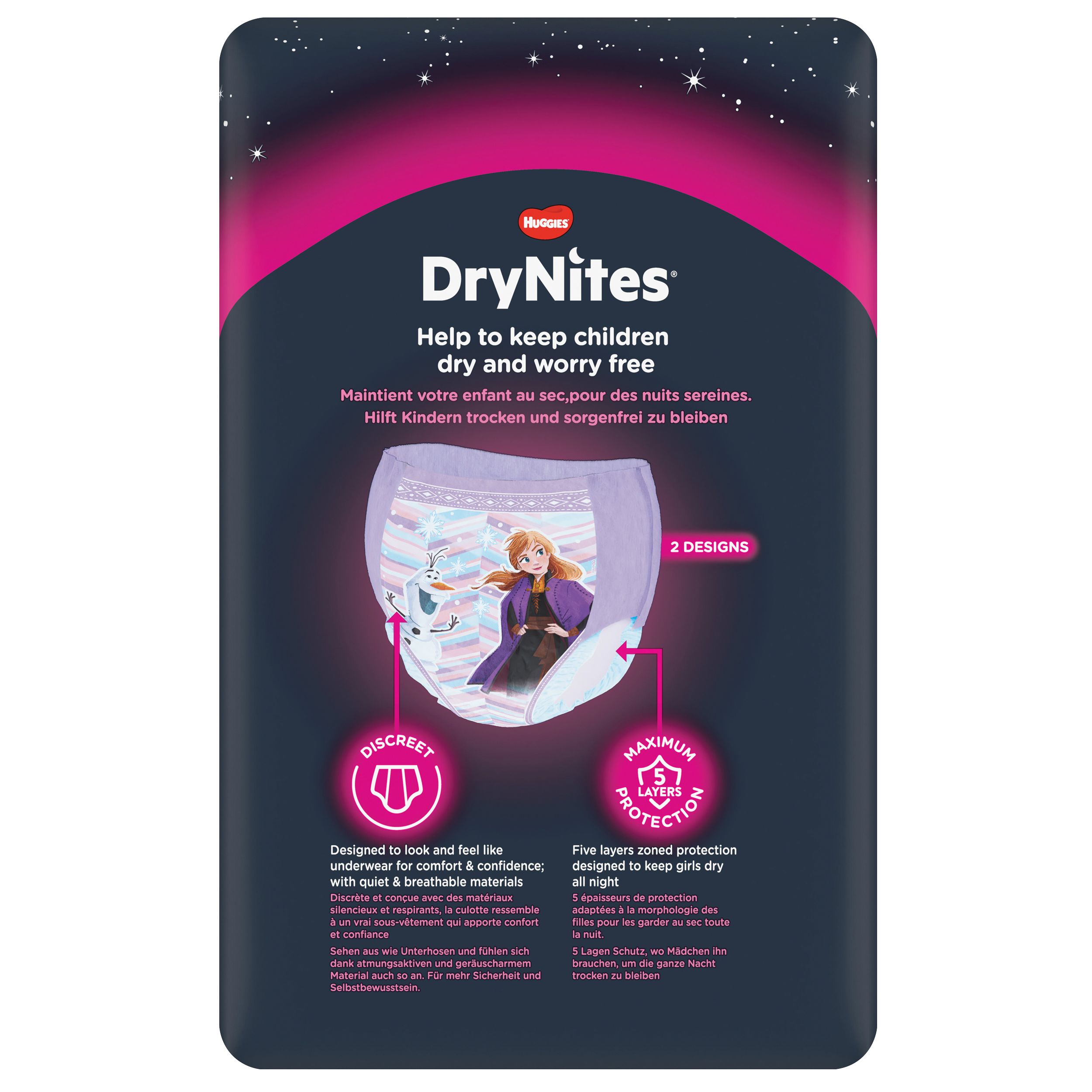 Huggies DryNites Windeln Windelhosen Mädchen 4-7J 17-30kg Jumbo Monatspack