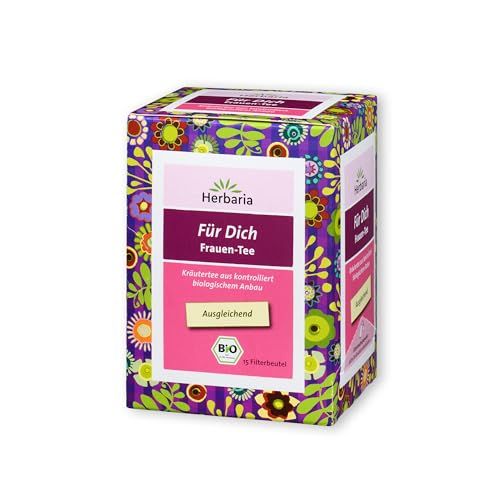 Herbaria Für Dich Frauen-Tee Packung, floral, Bio-Kräutertee, 15 Filterbeutel.
