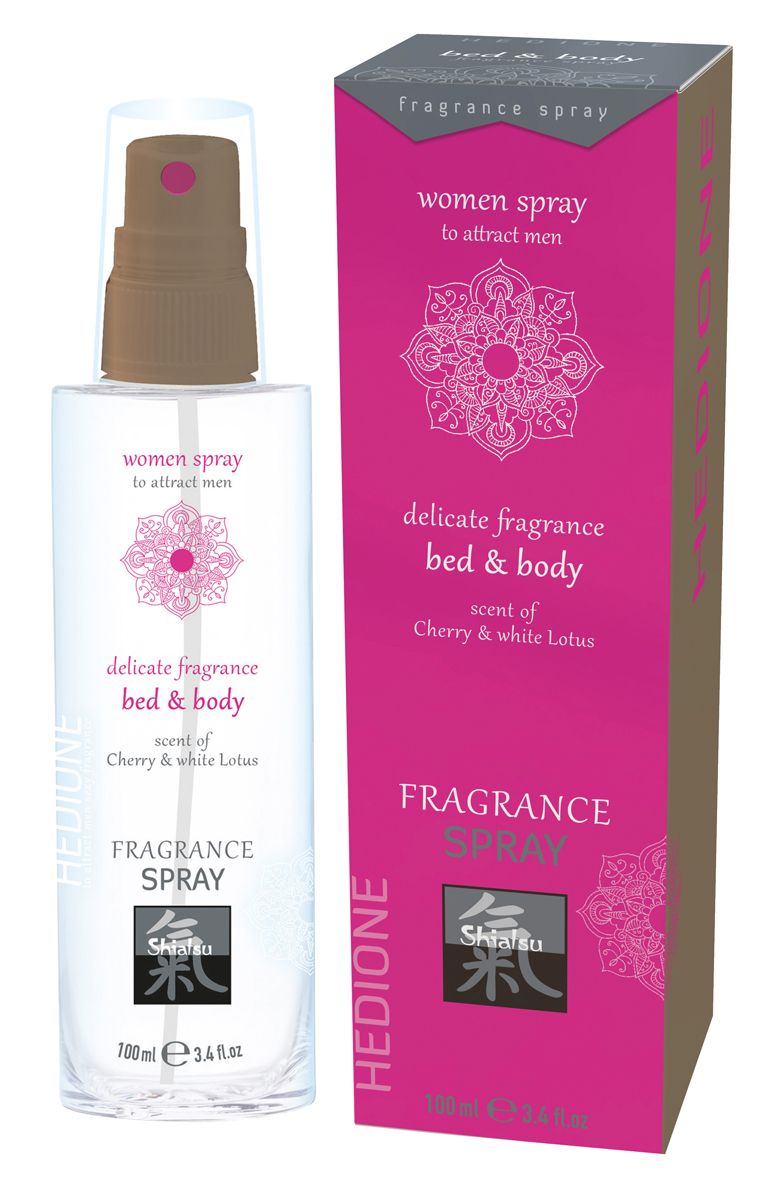 Damenduftspray 'Bed & Body' von HEDIONE in durchsichtiger Flasche mit Pumpsprüher, 100ml.