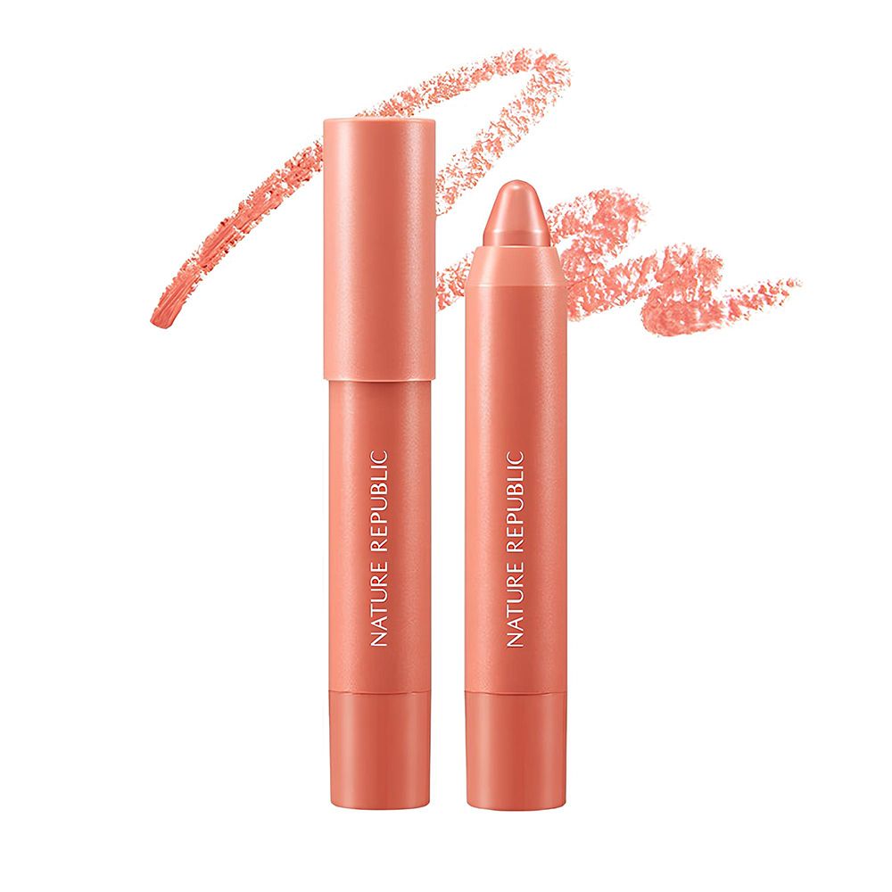 NATURE REPUBLIC By Flower Eco Crayon Lip Velvet Lipstick 01 Angel Blush .