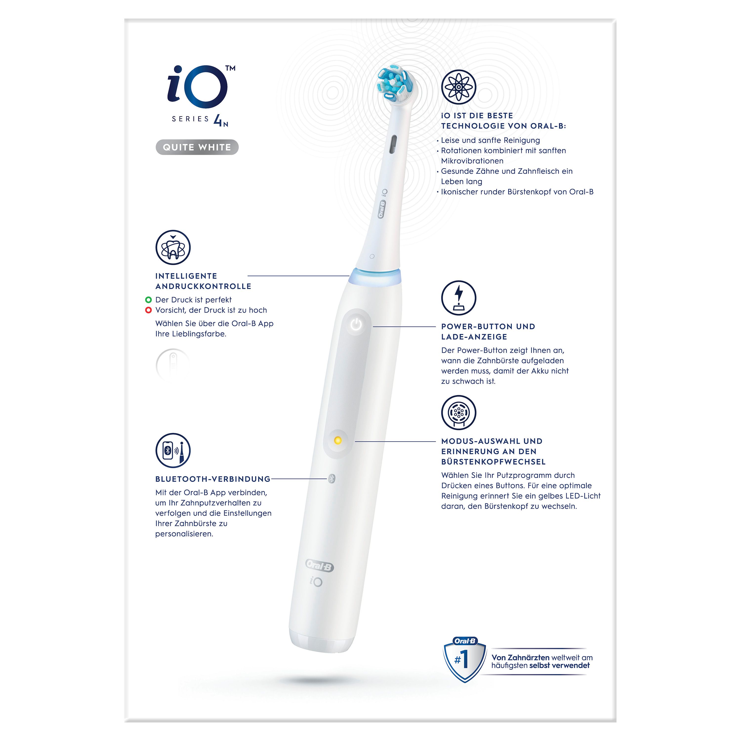 Oral-B - Elektrische Zahnbürste "iO Series 4 + Reiseetui" in Weiß