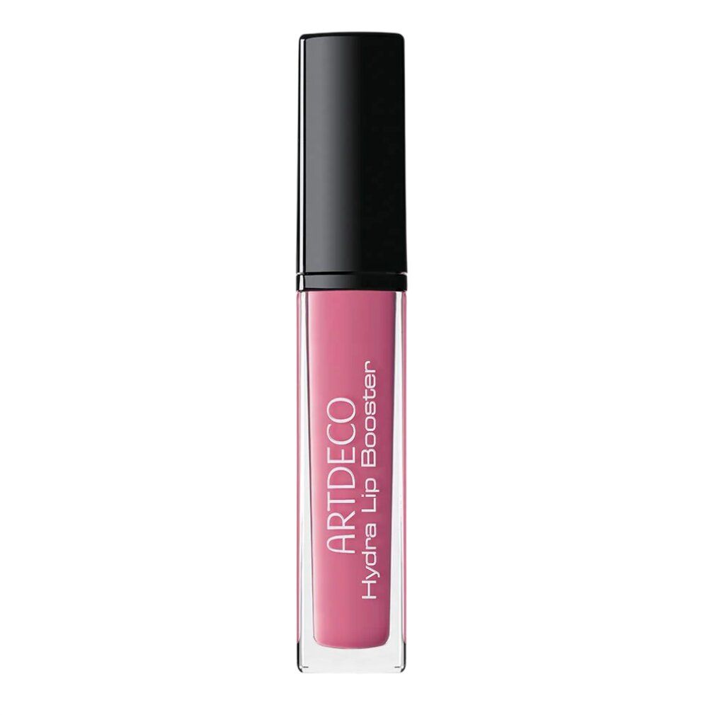 Artdeco Hydra Lip Booster in einem durchsichtigen Fläschchen mit schwarzem Deckel. Rosa Lippenprodukt.