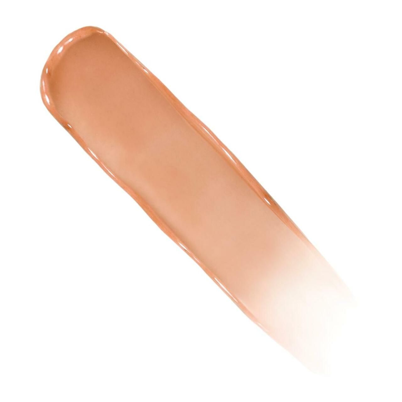 Abstrich eines hellbraunen Lippenstifts. Der Abstrich verläuft von deckend zu transparent.