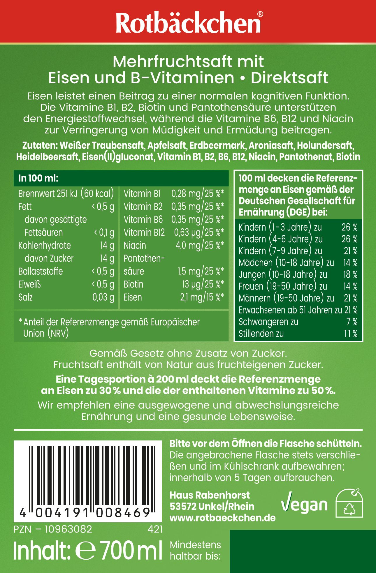 Rotbäckchen Lernstark 6x700 ml Saft