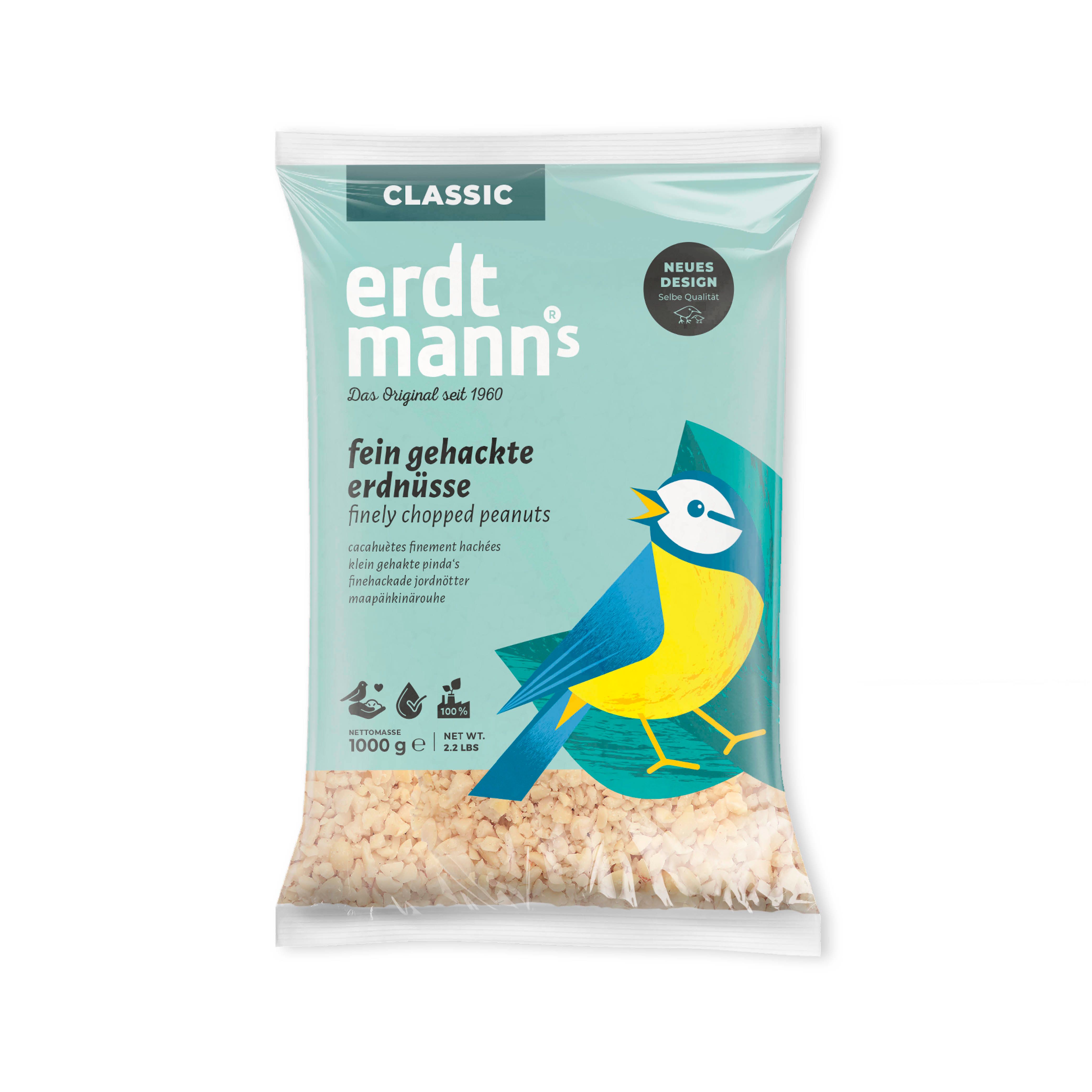 Erdtmanns Erdnusskerne fein gehackt für Wildvögel 1 kg
