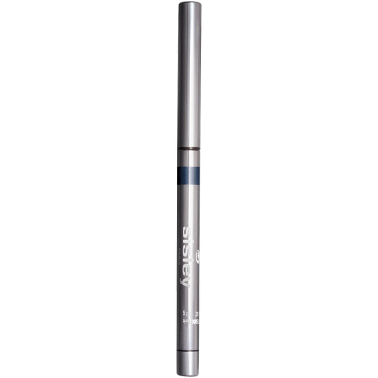 Sisley Phyto-Khol Star Waterproof. Silberfarbener Stift mit blauer Mine und Kappe. Marke Sisley auf dem Stift.