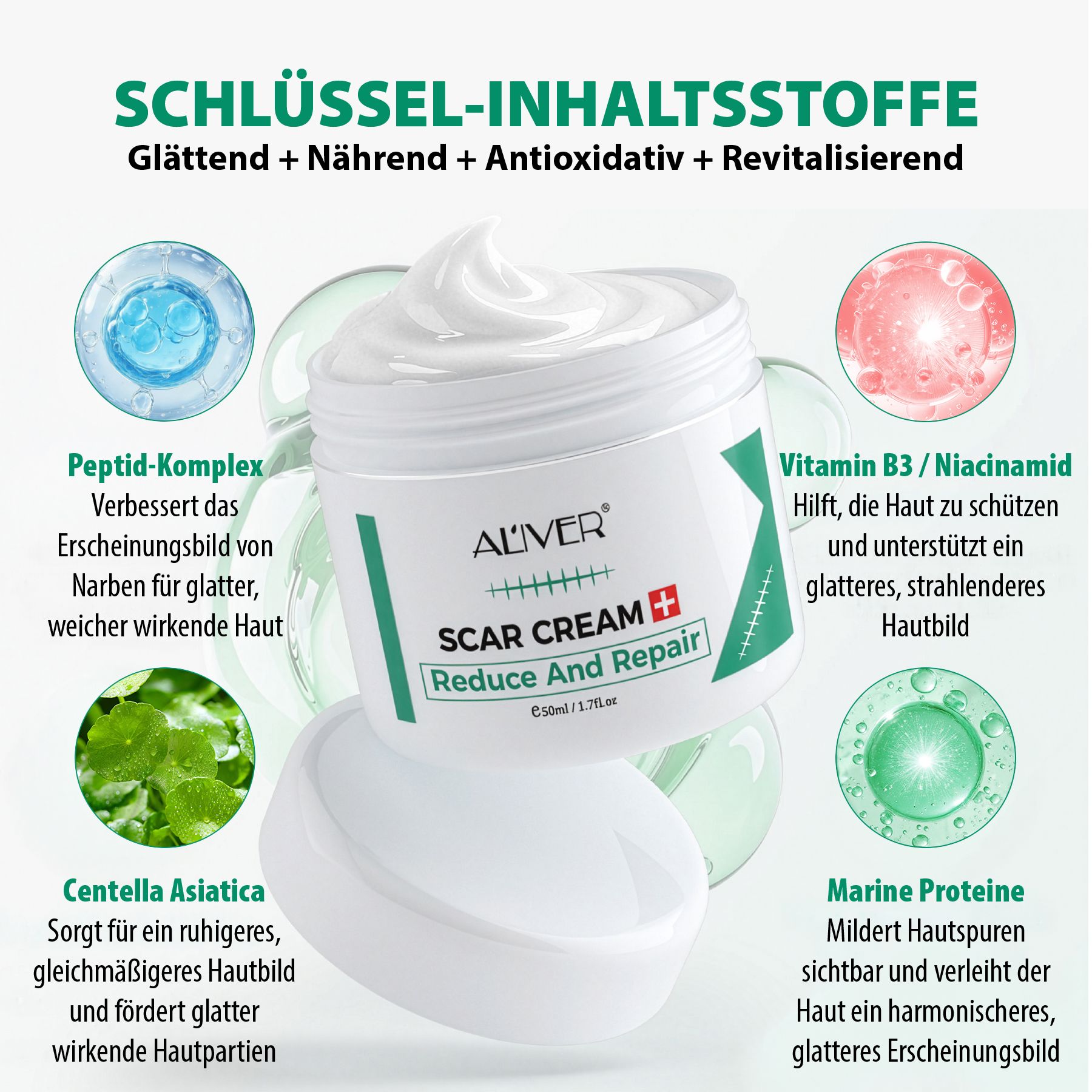 ALIVER Narbencreme Narbenreduktion für die Hautpflege