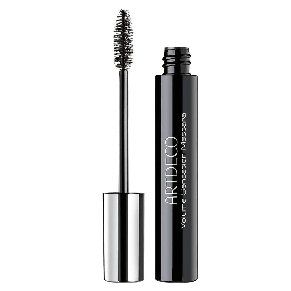 ARTDECO Volume Sensation Mascara mit Applikator und schwarzem Behälter.