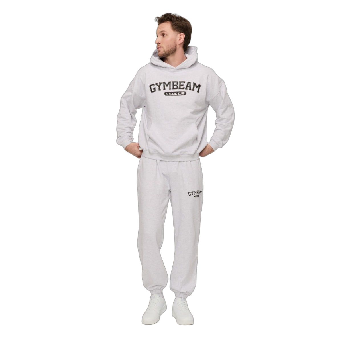GymBeam Sweatpants Herren Oversized Varsity Grau