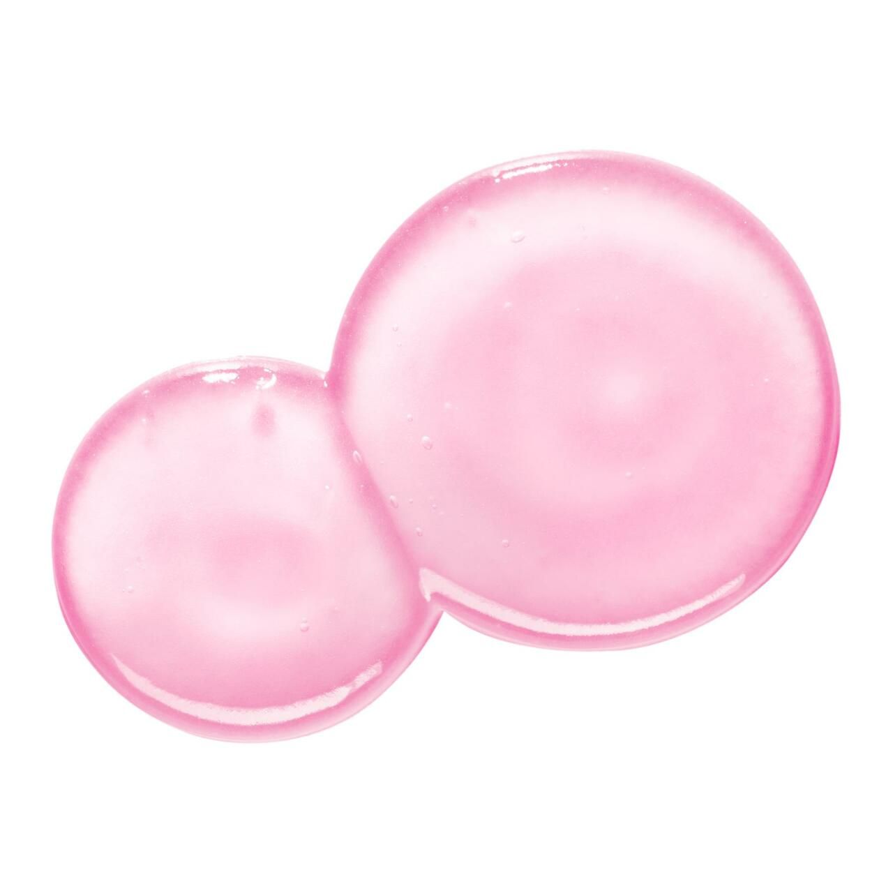 Zwei rosa Gelkleckse. Runde Form. Auf weißem Hintergrund. Klare Textur.