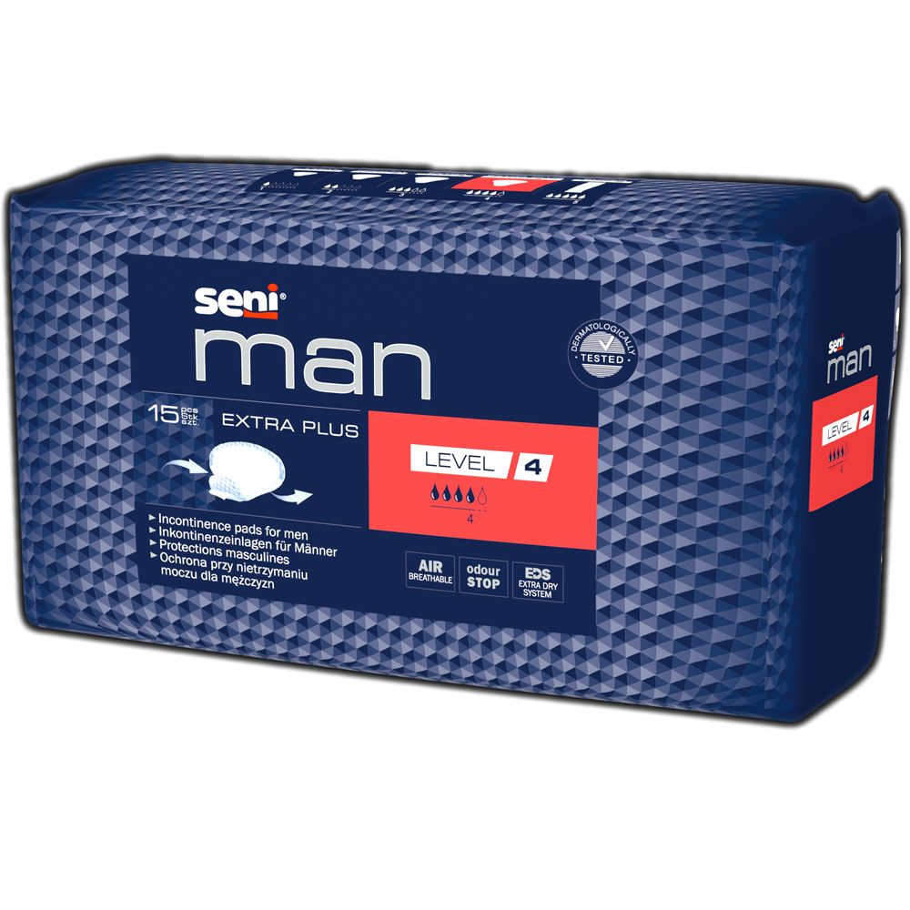 Seni Man Extra Plus Level 4 Insert Incontinence | Pacchetto (15 pezzi)