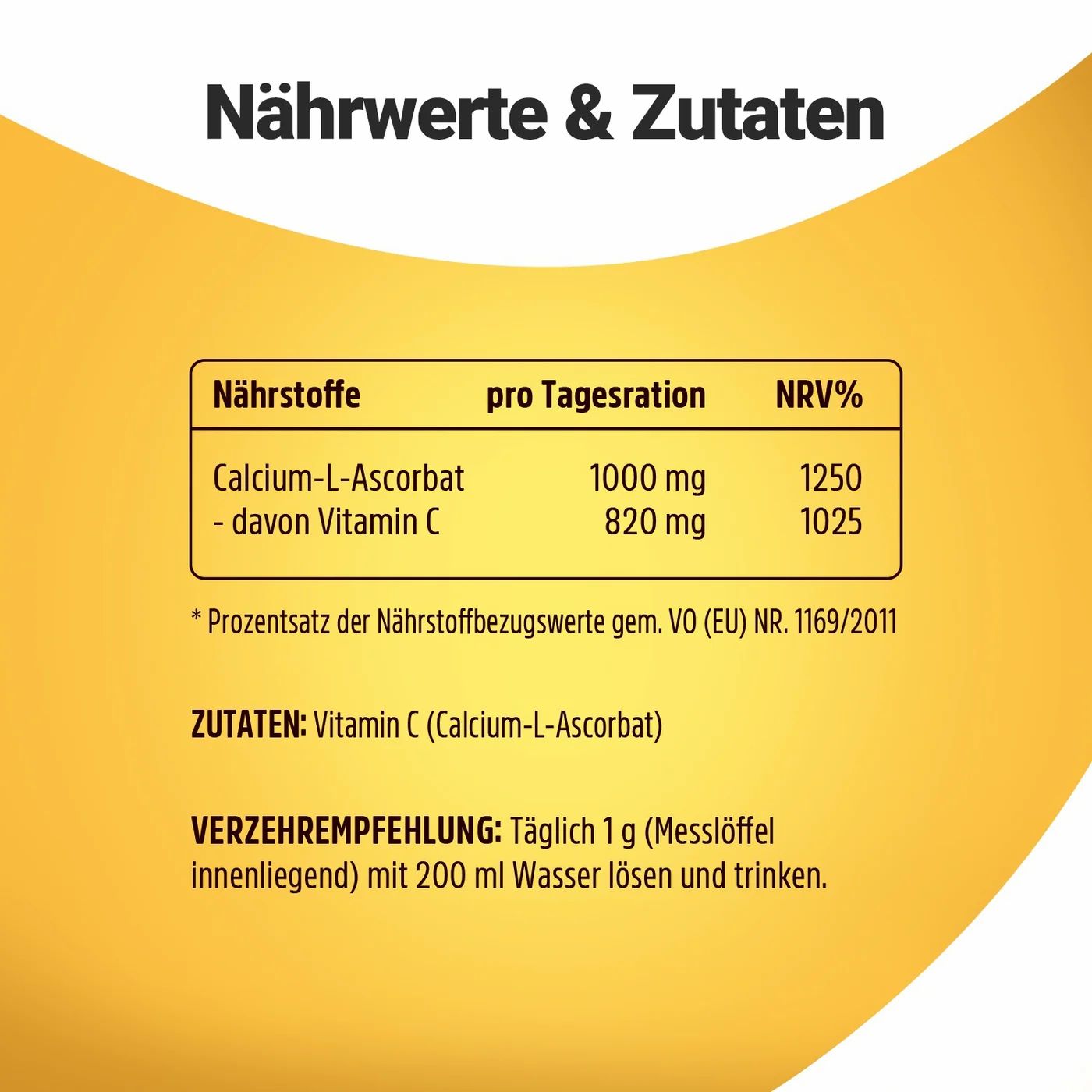 Wehle Sports Vitamin C Pulver Calciumascorbat (gepuffertes Vitamin C)