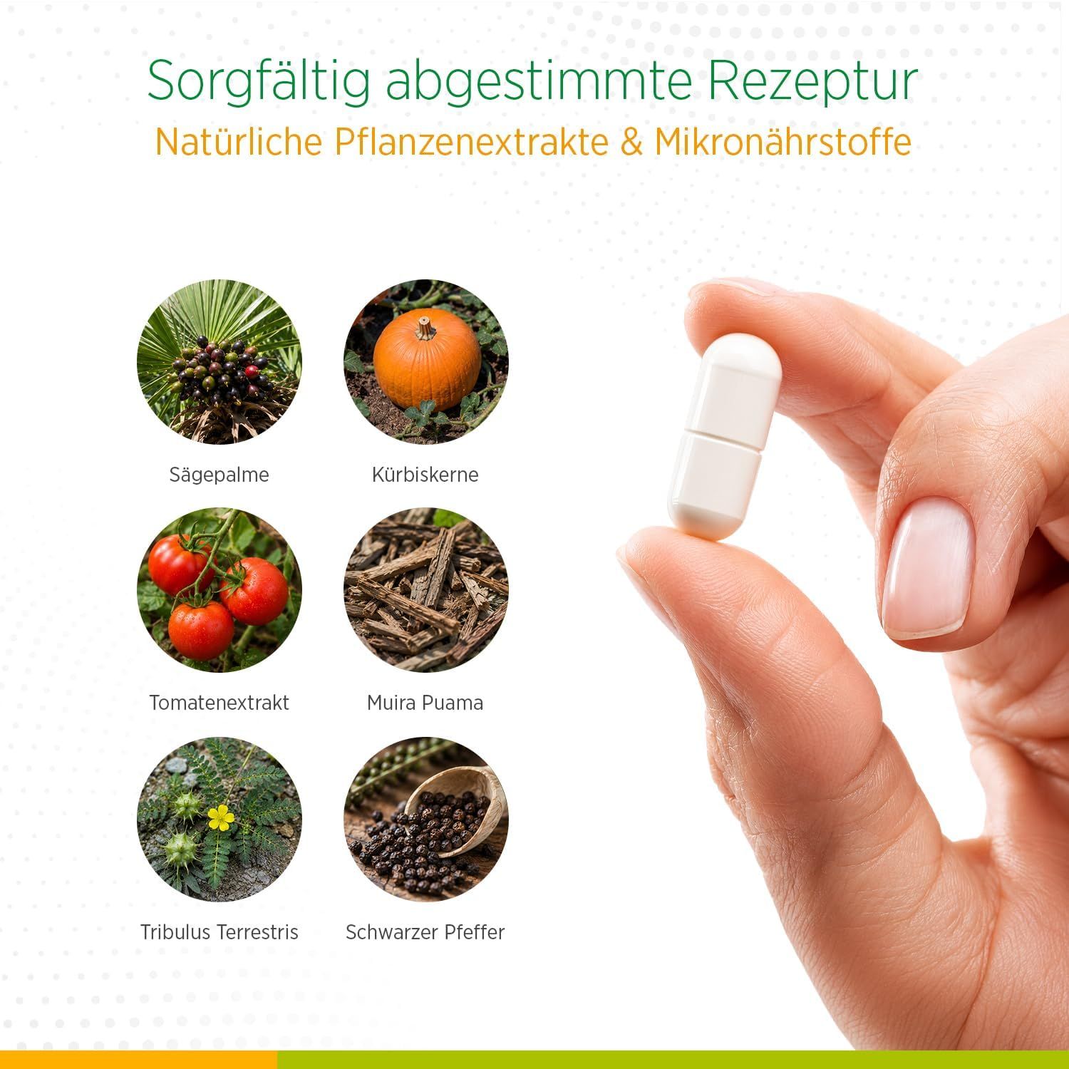 Biostile Urovit Komplett – 30-Tage Prostata & Blase Kur mit Sägepalme, Zink, Selen + Kräutertee