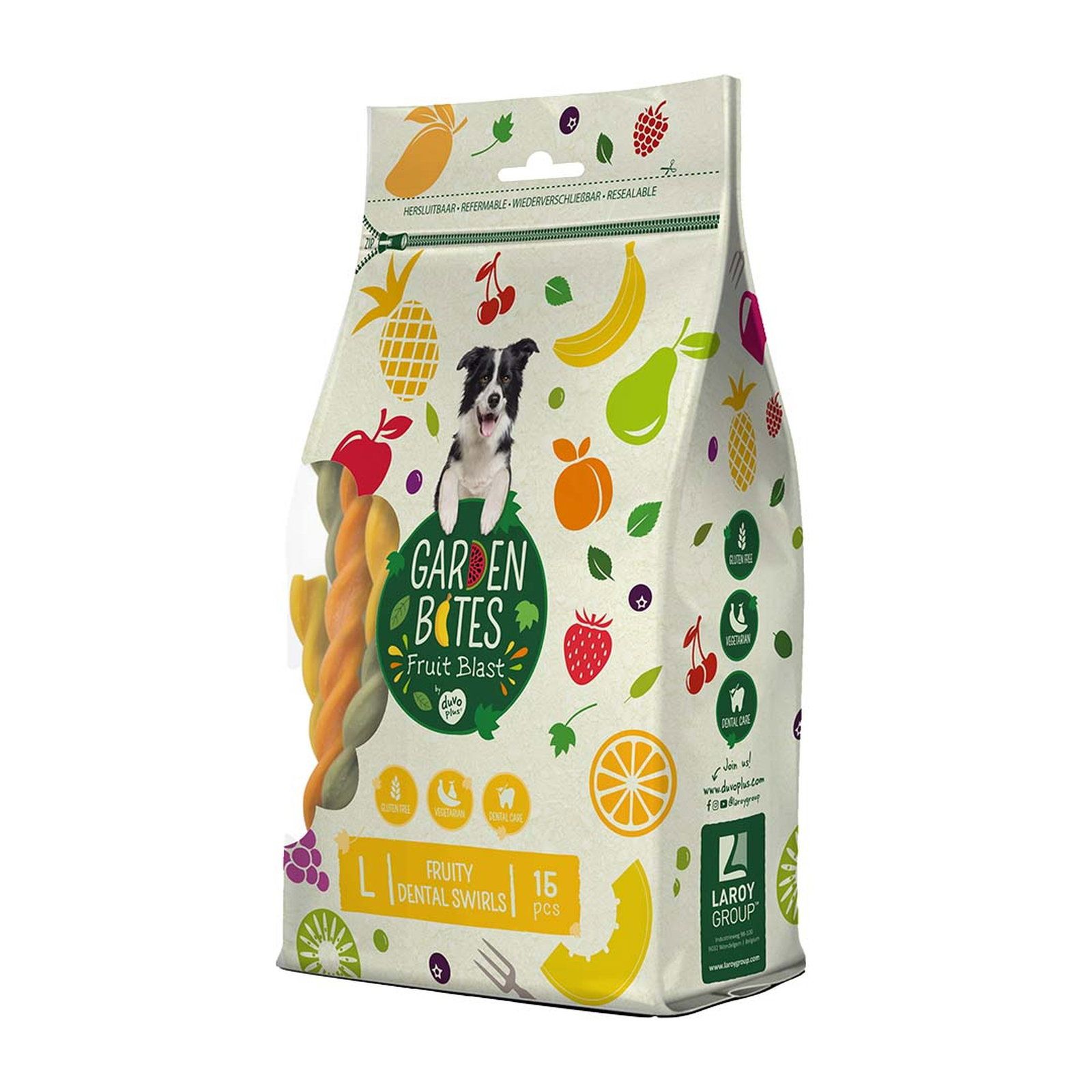 Garden Bites - Fruity Dental Swirls vegetarischer Kausnack für Hunde 270 g Futter