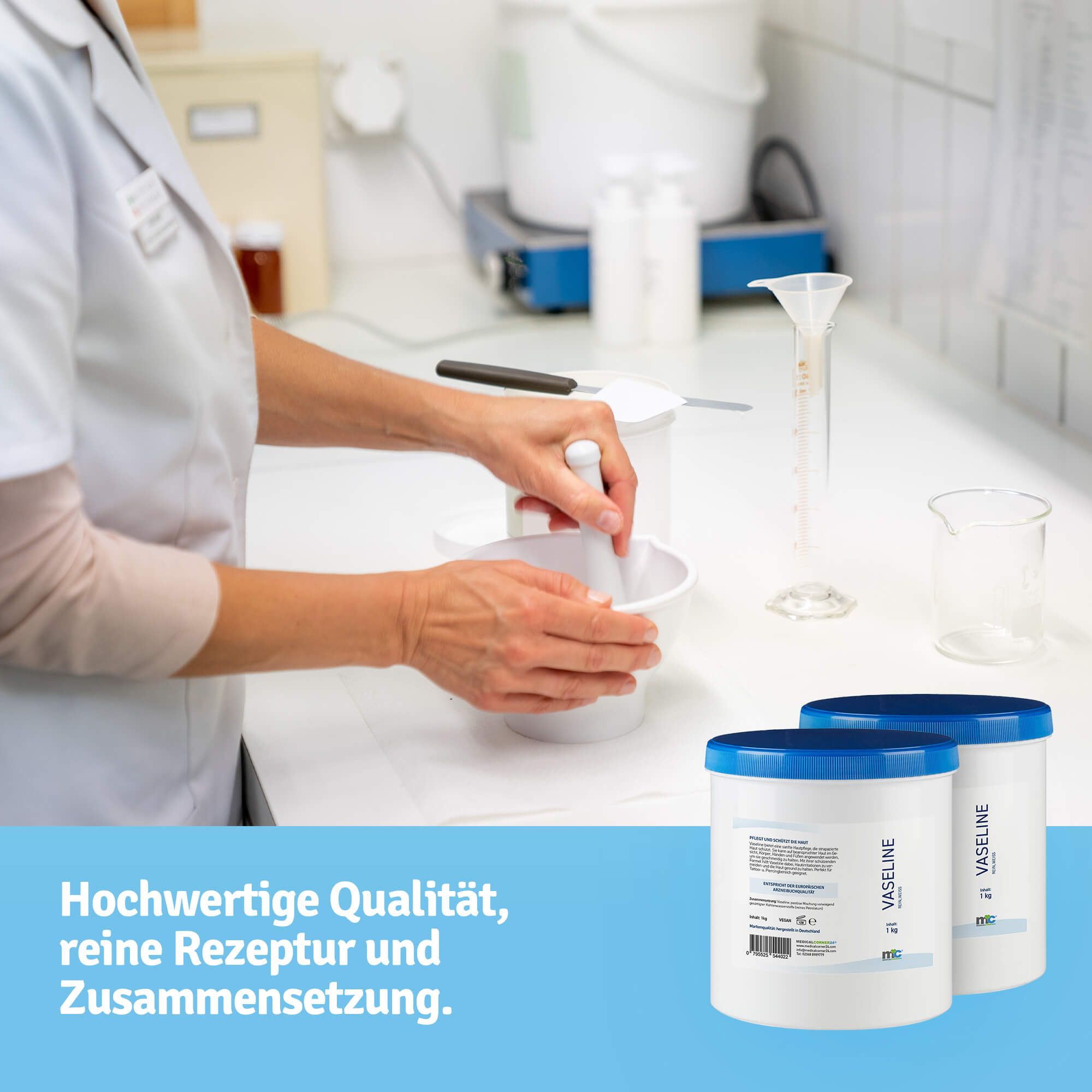 Herstellung von Vaseline in einem Labor mit hochwertiger Qualität.