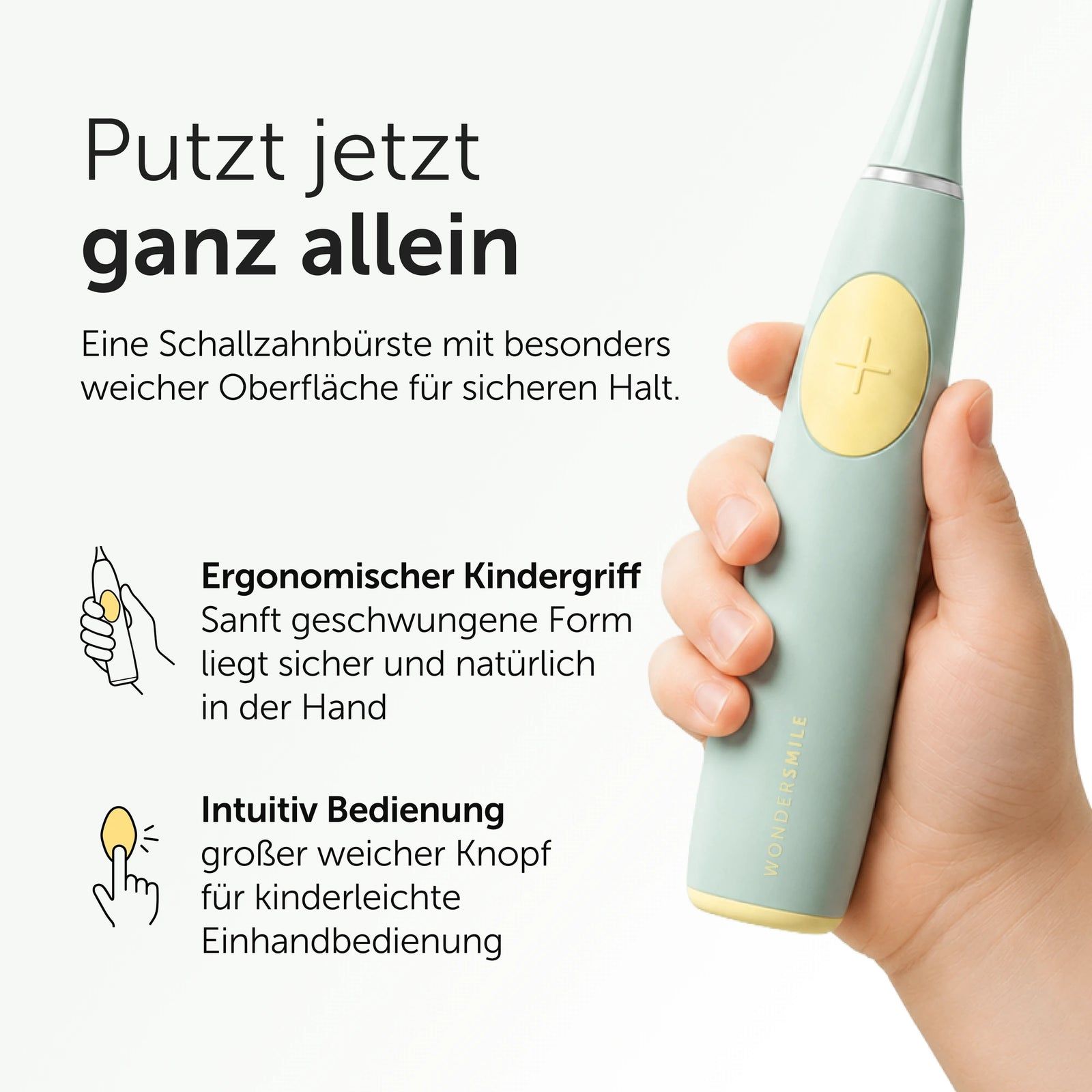 Wondersmile Kids Schallzahnbürste - Testsieger 2026 - elektrische Kinderzahnbürste ab 3 Jahren