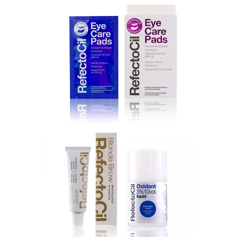 Refectocil Blondierpaste Blonde Brow & Oxidant flüssig 3% Eye Care Pads Set 15 ml Creme