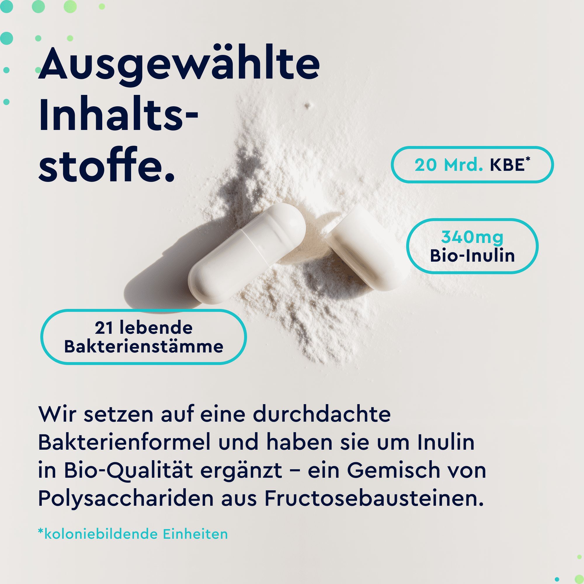 gloryfeel® Bio Probivia Kulturen Komplex mit 500 Mrd. KBE/g* - 21 Bakterienstämme + Bio-Inulin