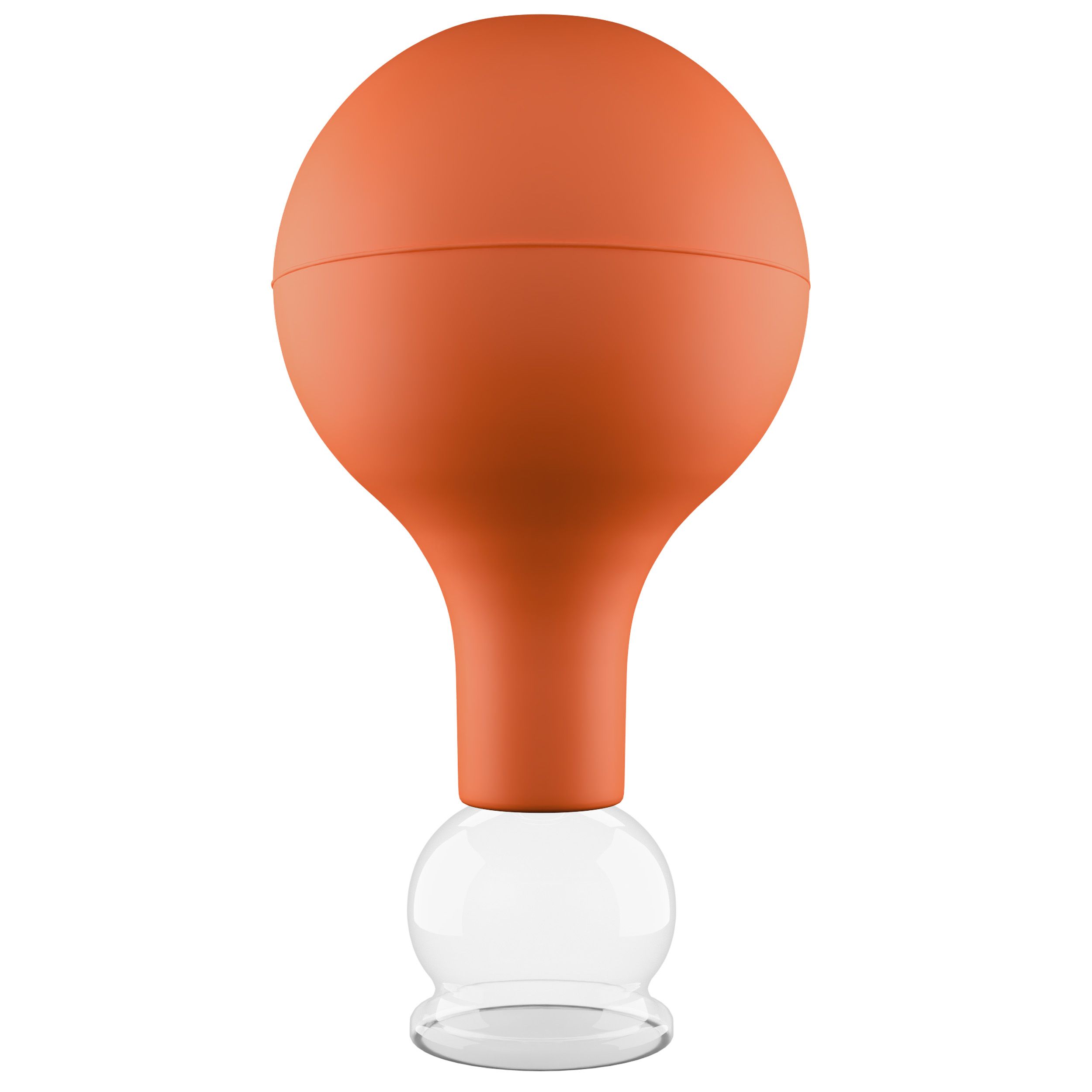 Pulox Schröpfglas aus Echtglas mit Saugball - 25mm in Braun