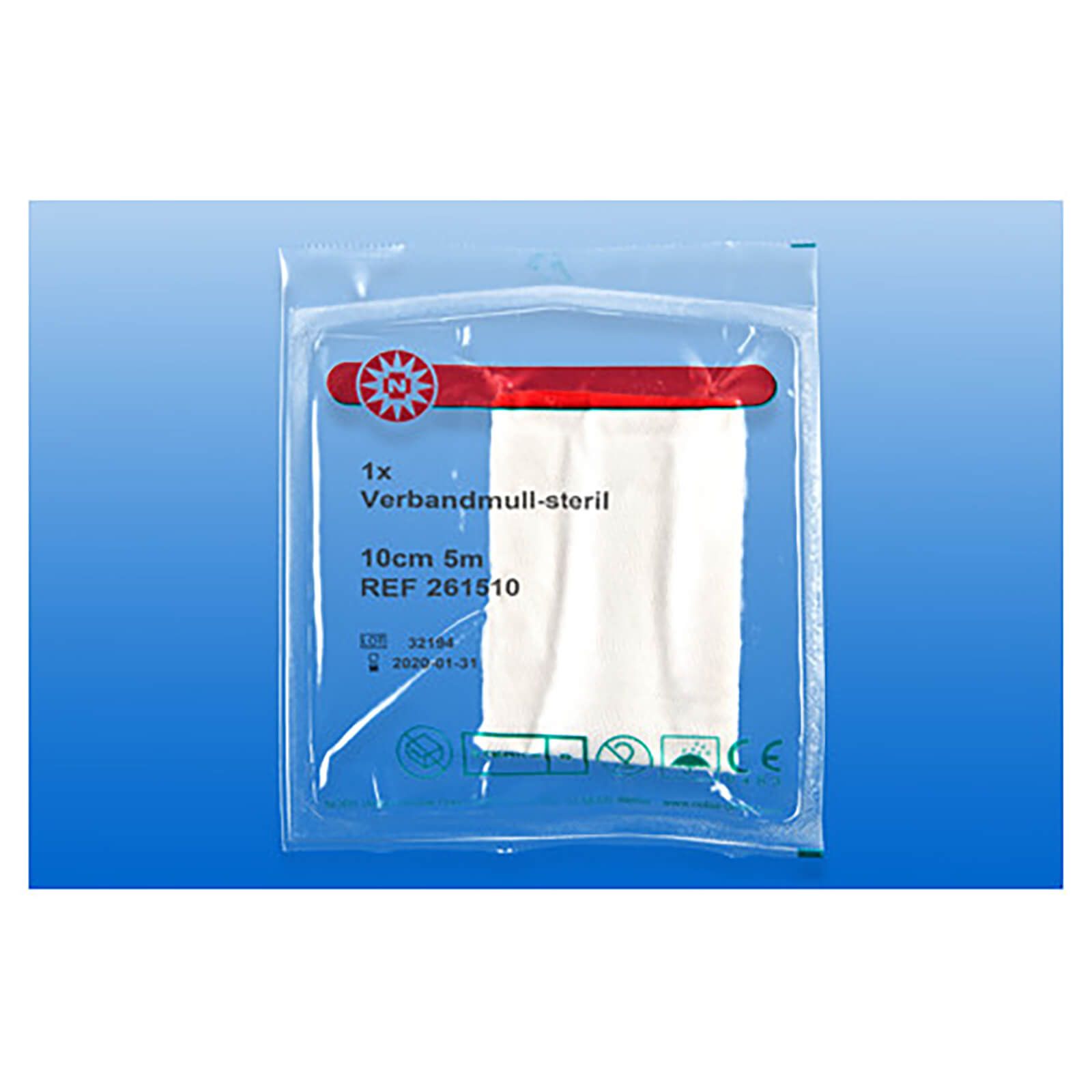 NOBA Verbandmull 4-lagig steril 5 m x 6 cm