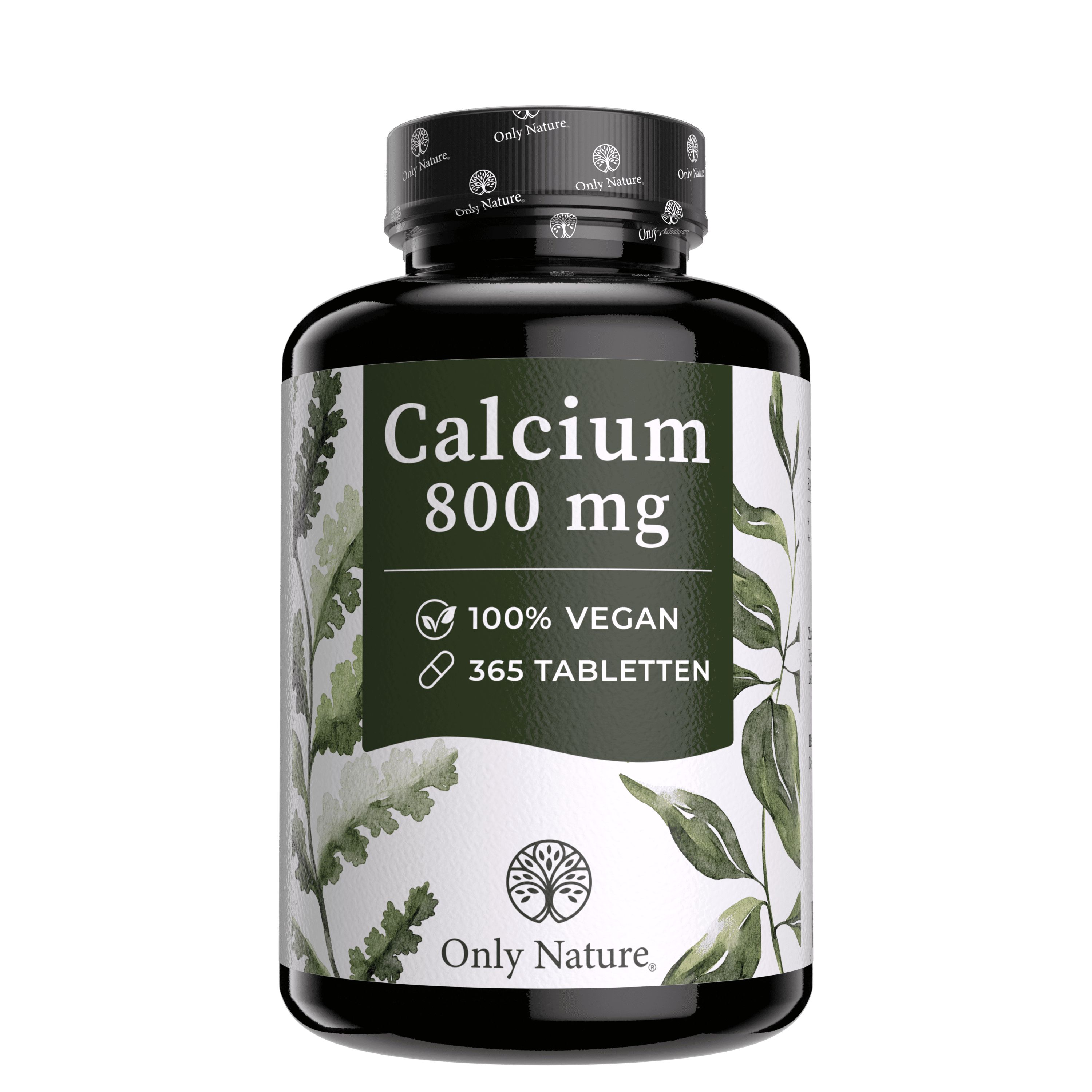 Only Nature Calcium 800 mg, 365 Tabletten, 100% vegan.
