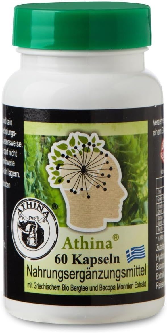 Athina Griechischer Bio Bergtee und Bacopa Kapseln 60 St
