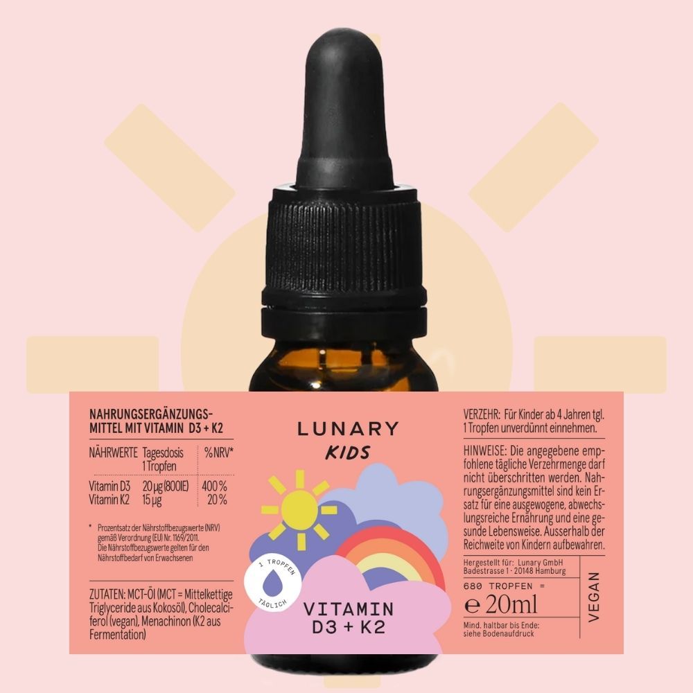 LUNARY Kids Vitamin D3+K2 Tropfen Vegan
