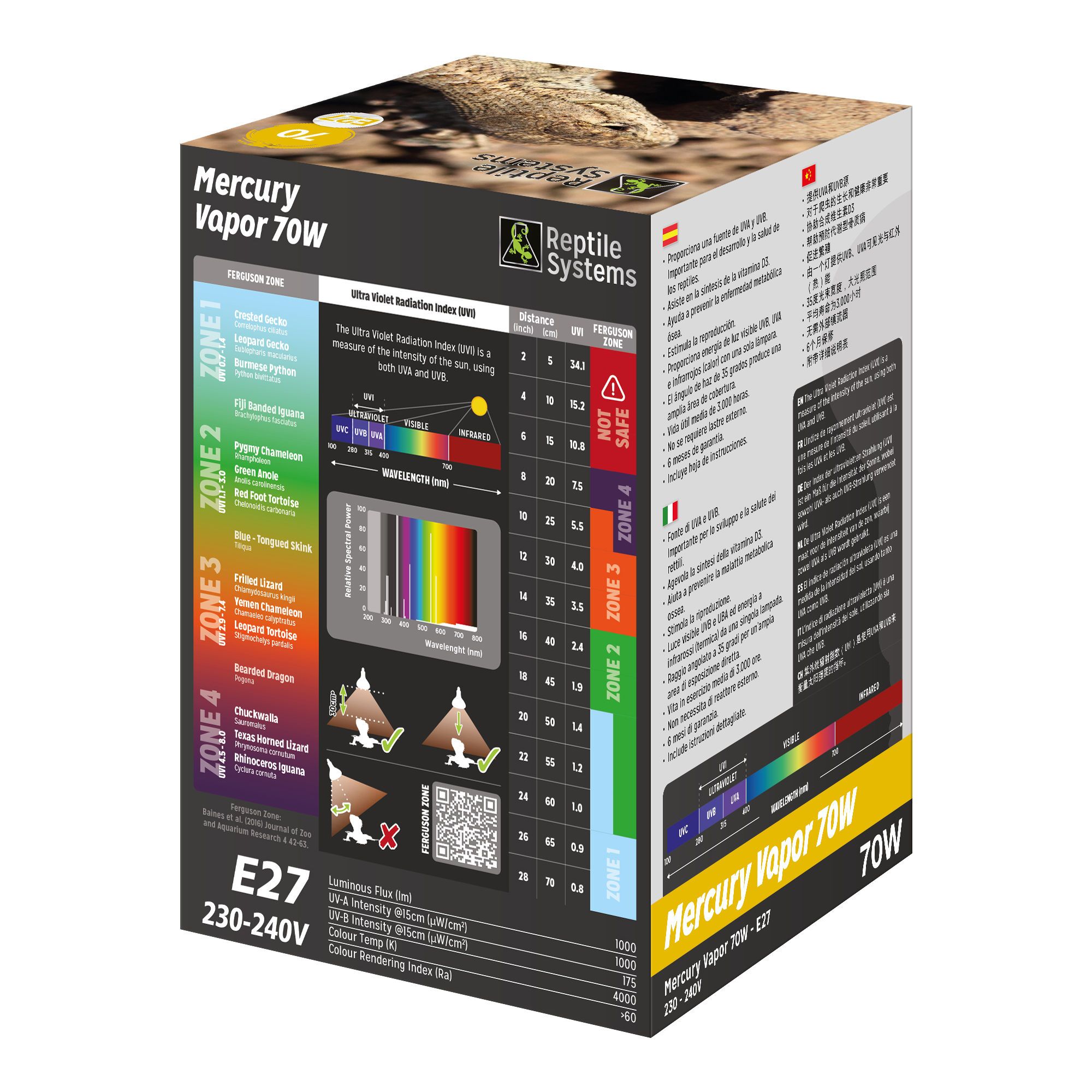 Reptile Systems - D3 UV Basking Lamp  E27 - UV-Licht für Terrarien